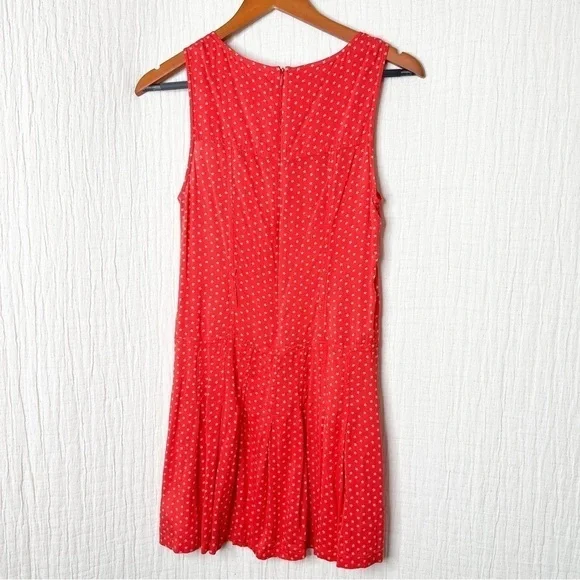 Free People Floral Print Front Scoop Neck Sleeveless A-Line Mini Dress size 4 - Picture 2 of 5